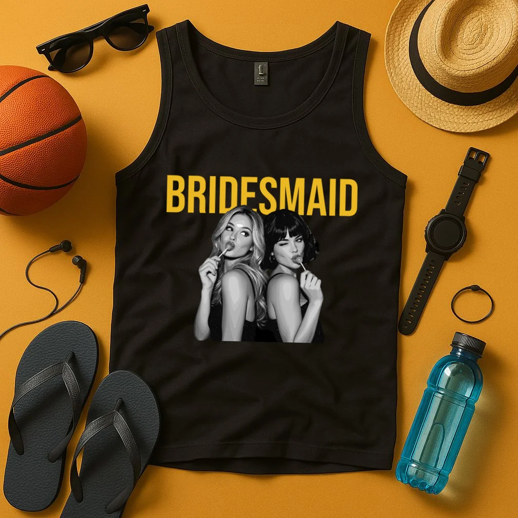 Custom Personalized Bridal Party Shirt, Personalized Bridesmaid Men's Tank Top - Front 3