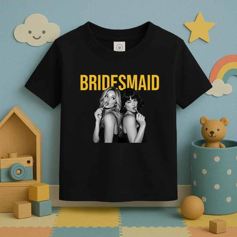 Custom Personalized Bridal Party Shirt, Personalized Bridesmaid Toddler T-Shirt - Front 2