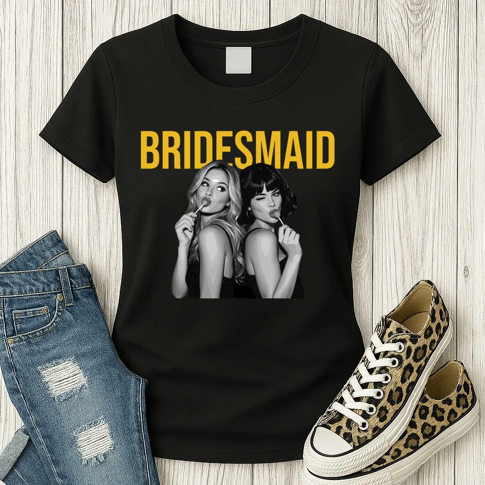 Custom Personalized Bridal Party Shirt, Personalized Bridesmaid Women's T-Shirt - Front 2