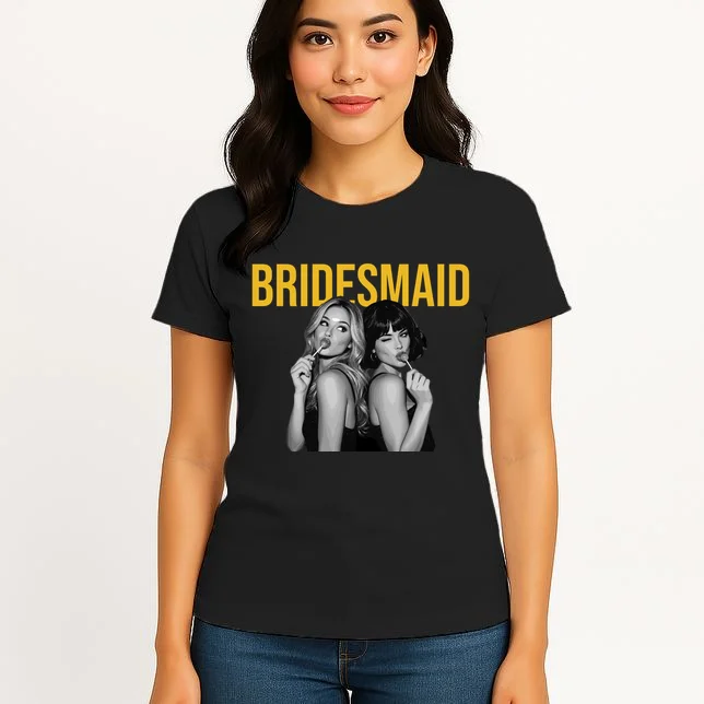 Custom Personalized Bridal Party Shirt, Personalized Bridesmaid Women's T-Shirt - Front 3