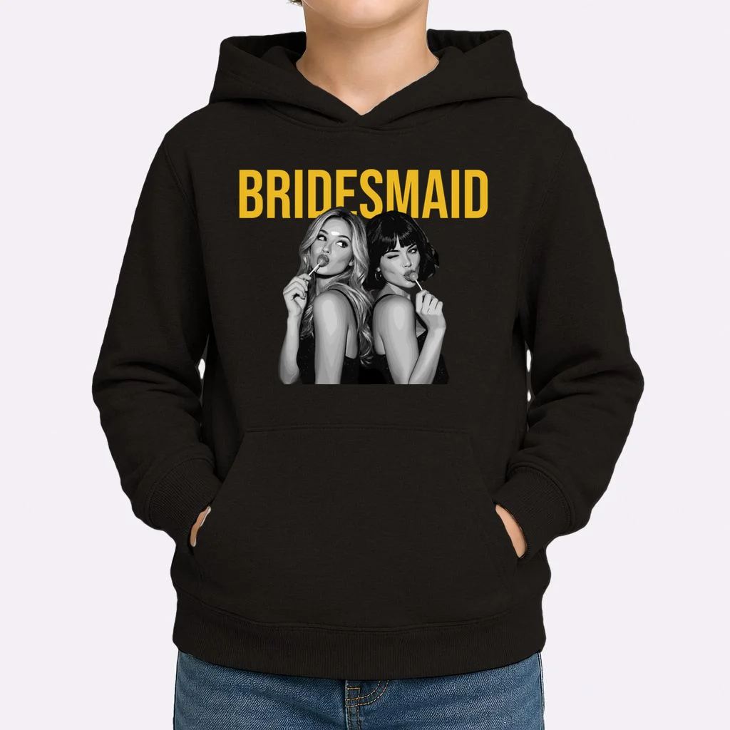 Custom Personalized Bridal Party Shirt, Personalized Bridesmaid Kids Hoodie - Front 1