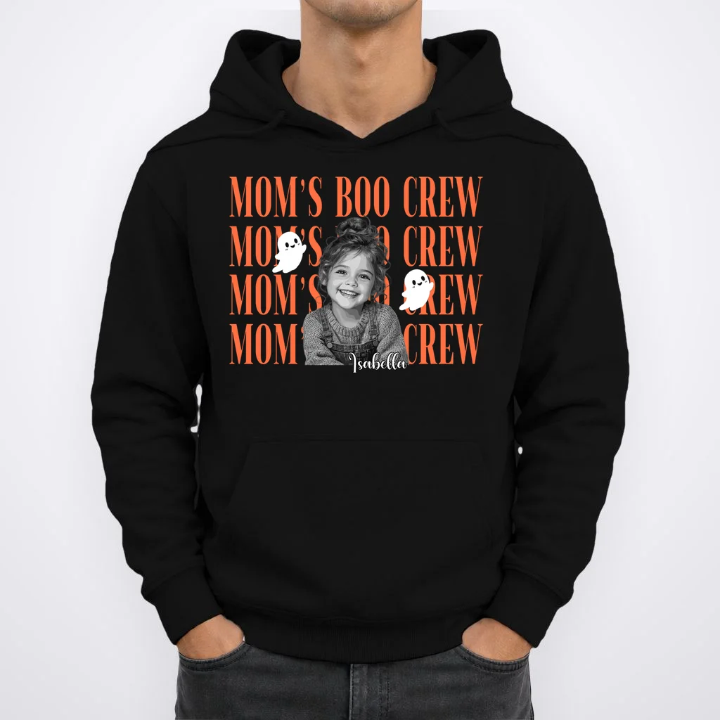 Custom Halloween Boo Crew Photo Men's Hoodie - Front 1