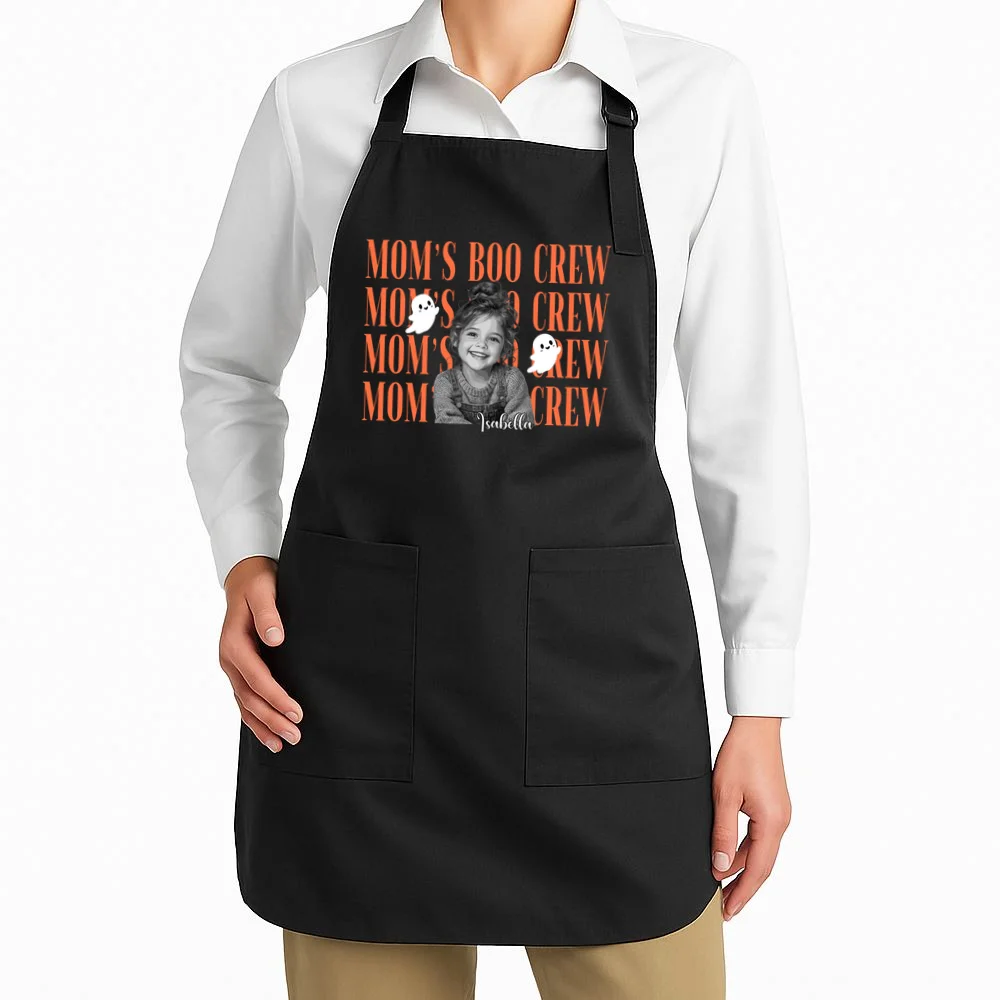 Custom Halloween Boo Crew Photo Apron - Front 1