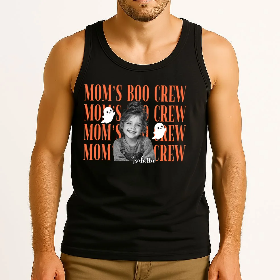 Custom Halloween Boo Crew Photo Men's Tank Top - Front 2