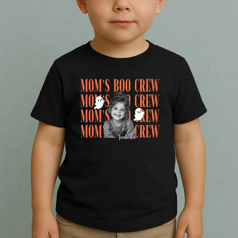 Custom Halloween Boo Crew Photo Toddler T-Shirt - Front 1