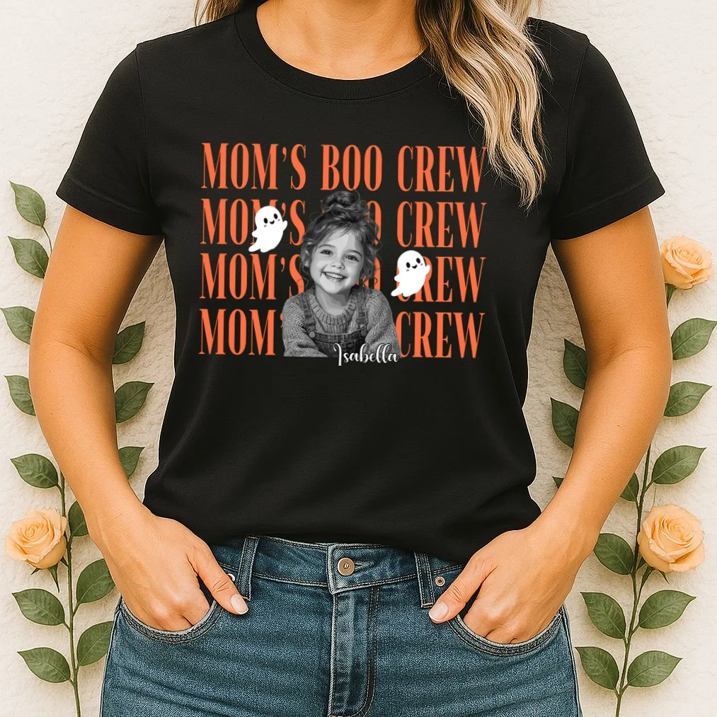 Custom Halloween Boo Crew Photo Women's T-Shirt - Front 1