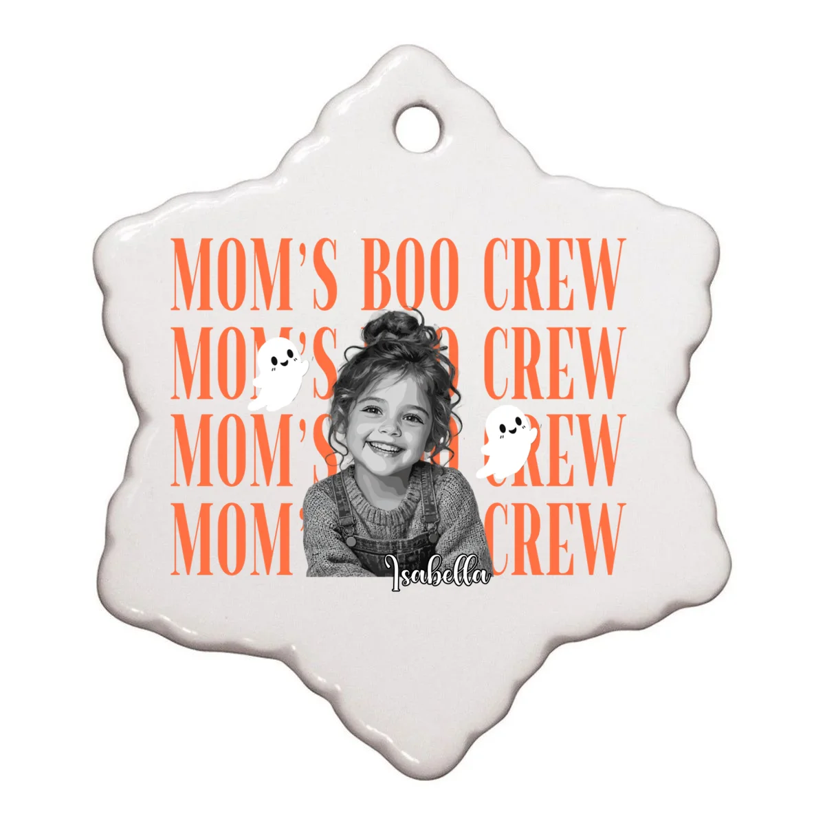 Custom Halloween Boo Crew Photo Ornament - Front