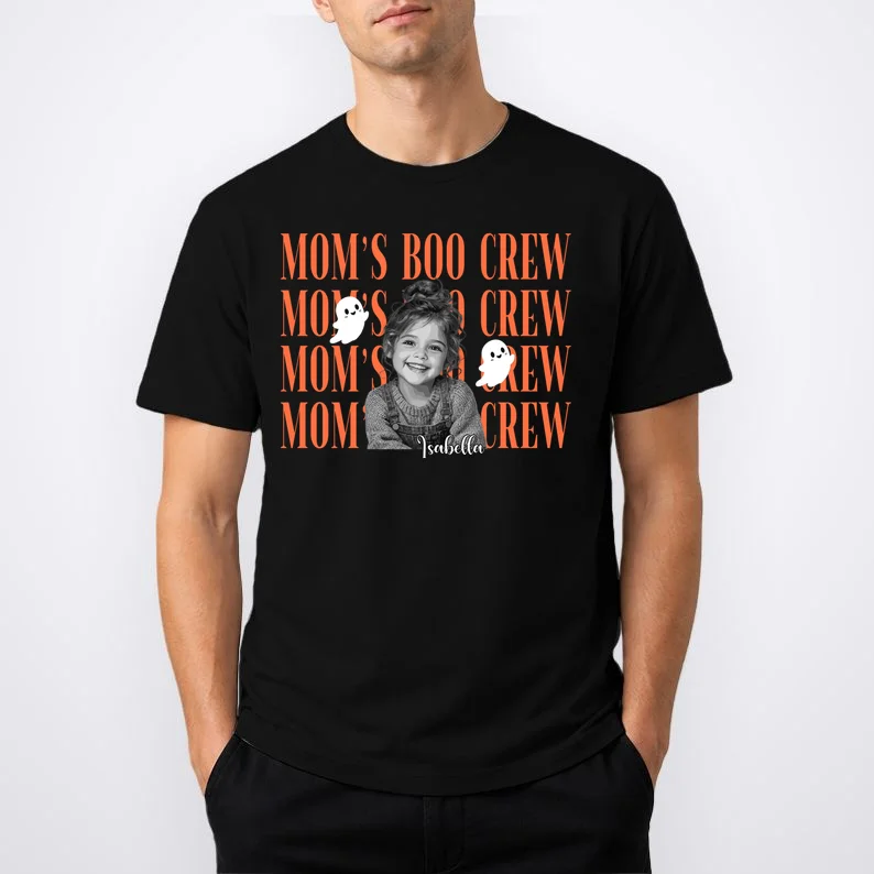 Custom Personalized Halloween Boo Crew Photo Men's T-Shirt - Front 1