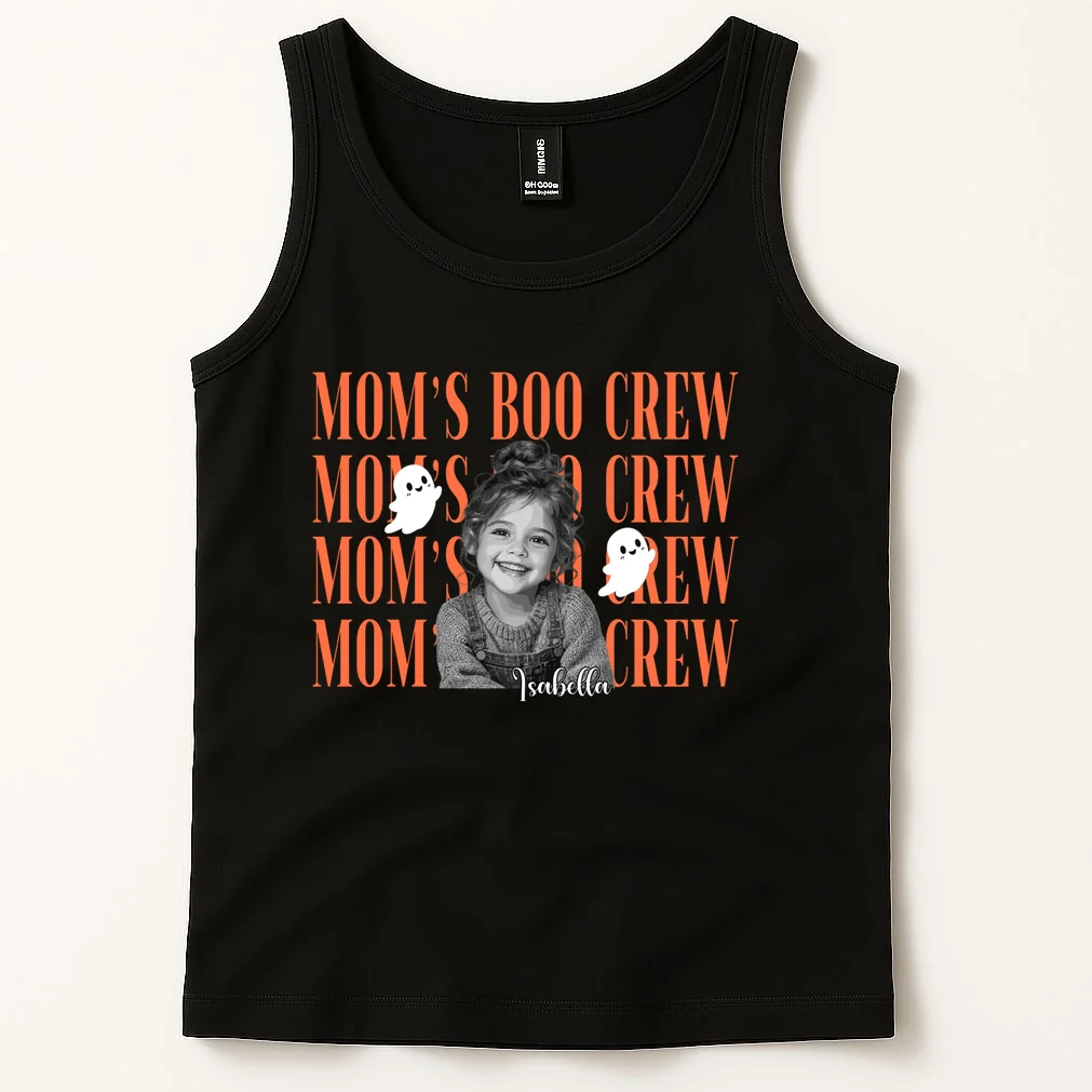 Custom Personalized Halloween Boo Crew Photo Men's Tank Top - Front 1