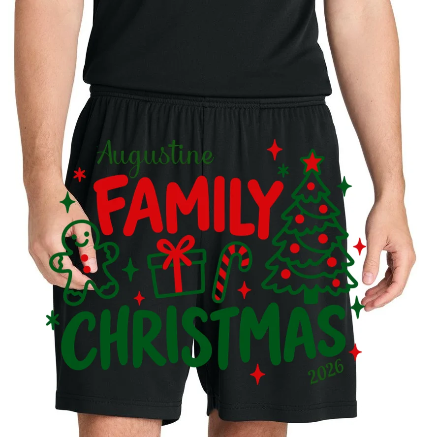 Custom Personalized Christmas Family Name Men's Shorts - Front 1