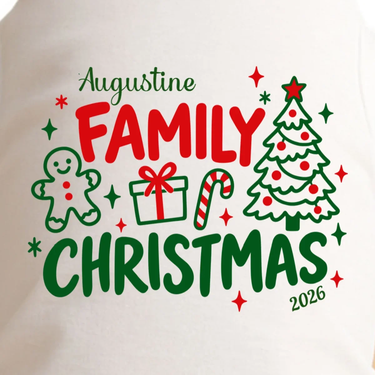 Custom Personalized Christmas Family Name Doggie Tank - Front - Close-up