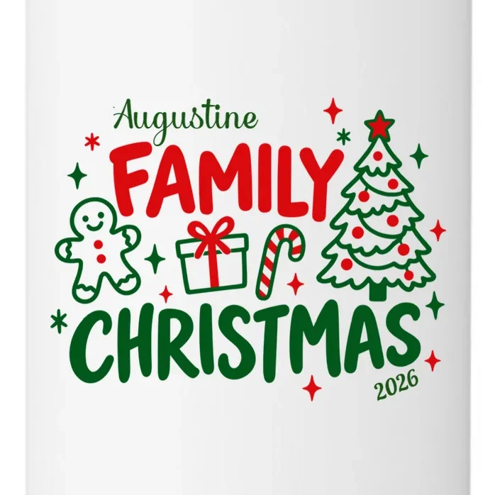 Custom Personalized Christmas Family Name 24oz Water Bottle - Front - Close-up