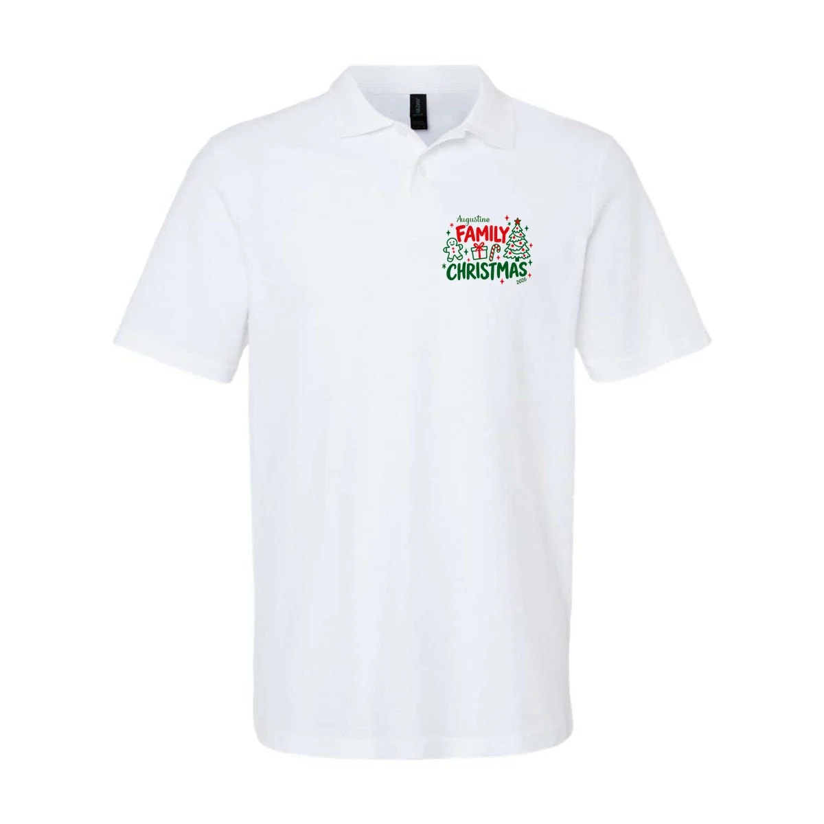 Custom Personalized Christmas Family Name Men's Polo - Front
