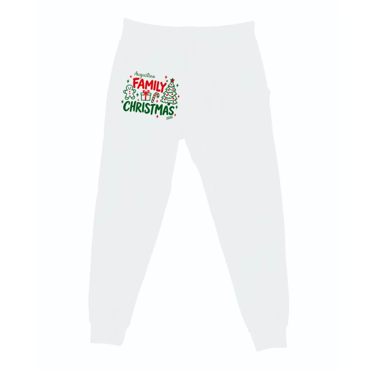 Custom Personalized Christmas Family Name Men's Sweatpants Front