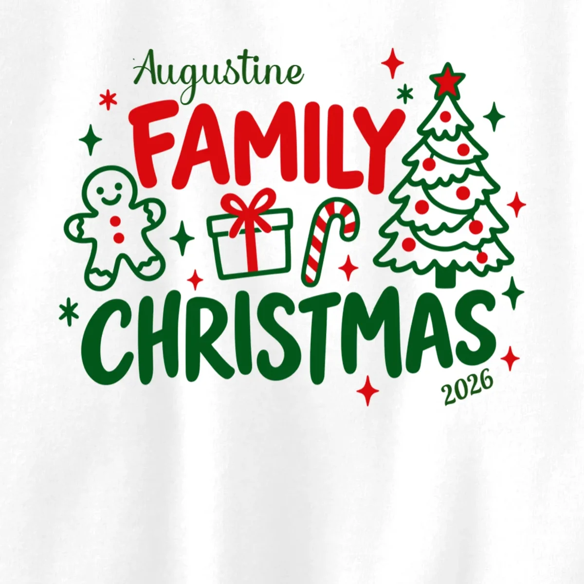 Custom Personalized Christmas Family Name Kids Sweatshirt - Front - Close-up