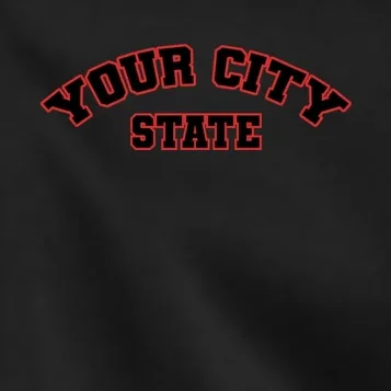 Custom Personalized College City and State Block Letter Kids Jacket - Front - Close-up