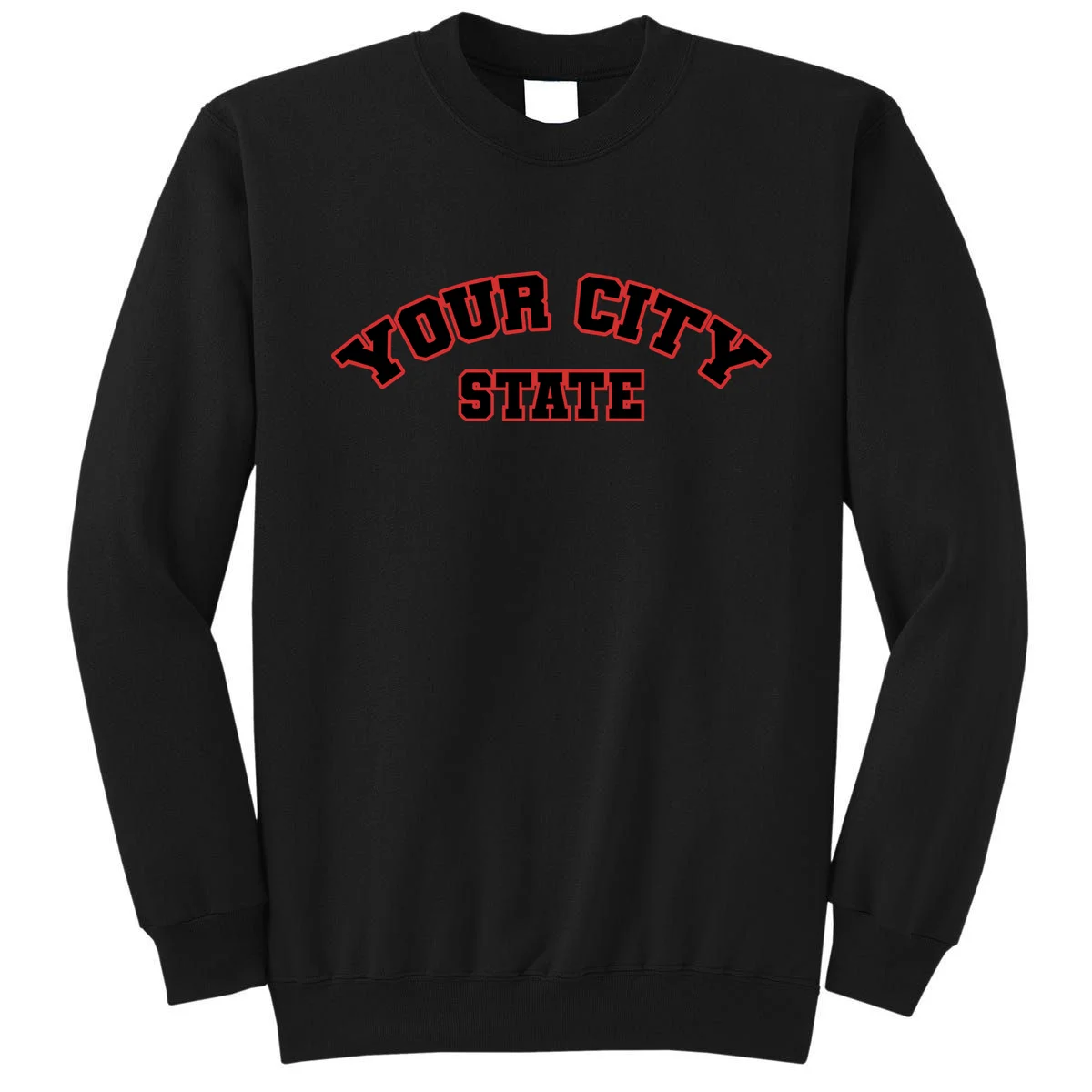 Custom Personalized College City and State Block Letter Sweatshirt - Front