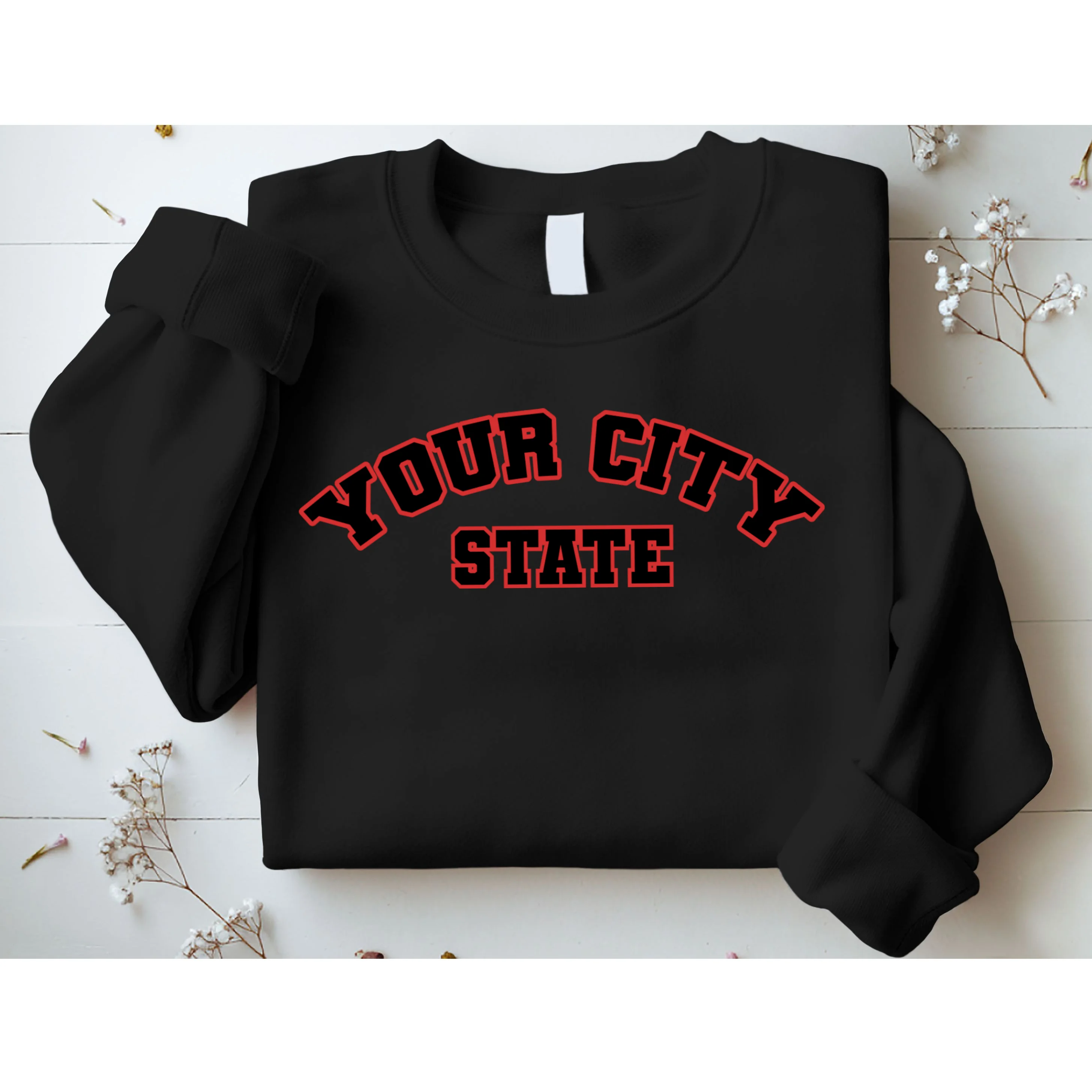 Custom Personalized College City and State Block Letter Sweatshirt - Front 1
