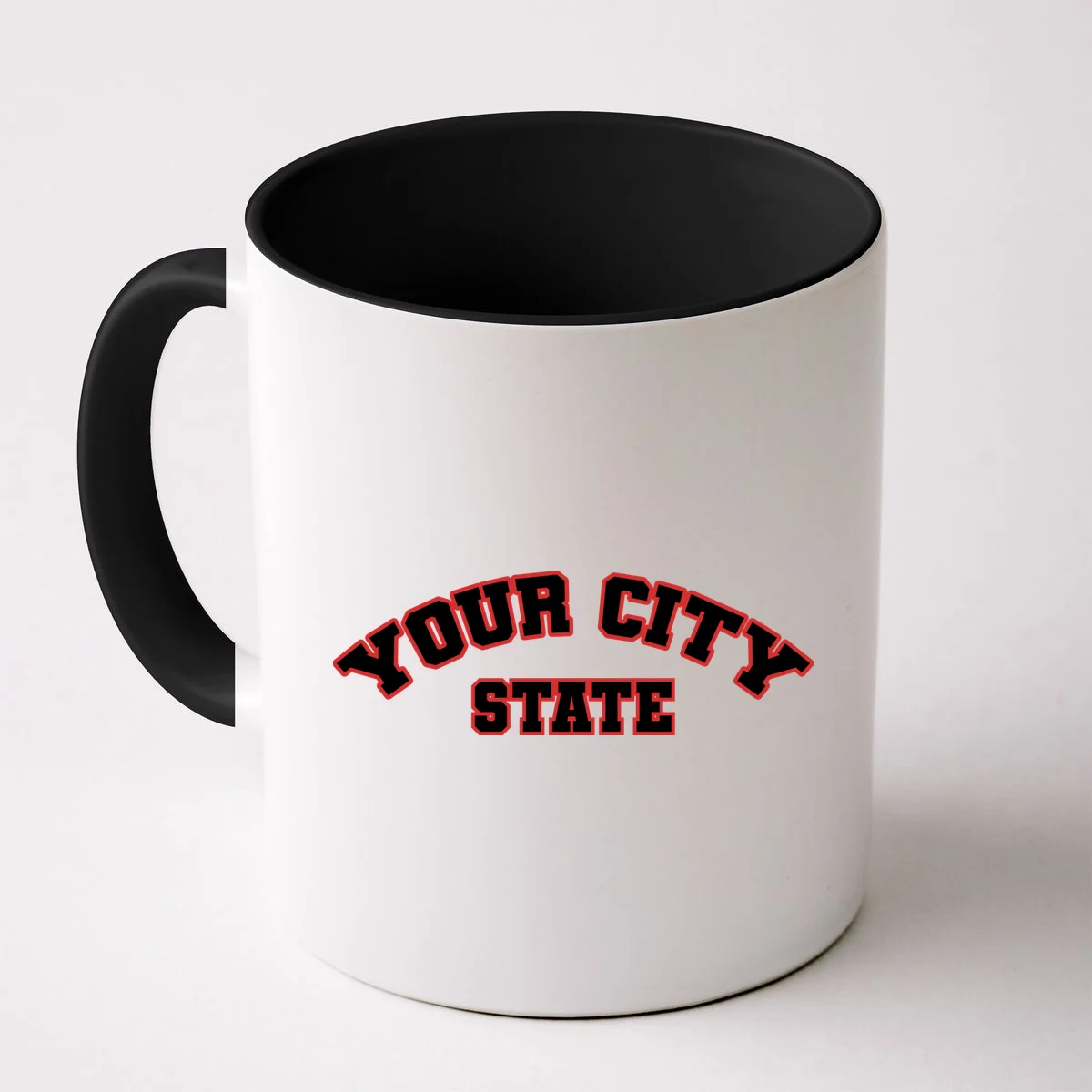 Custom Personalized College City and State Block Letter Coffee Mug - Front