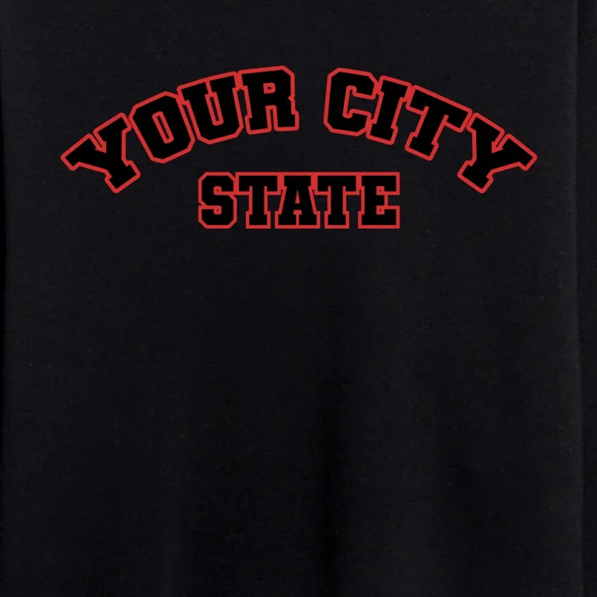 Custom Personalized College City and State Block Letter Men's Sweatsuit - Front - Close-up