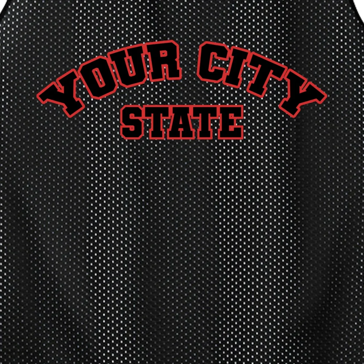Custom Personalized College City and State Block Letter Men's Basketball Jersey - Front - Close-up