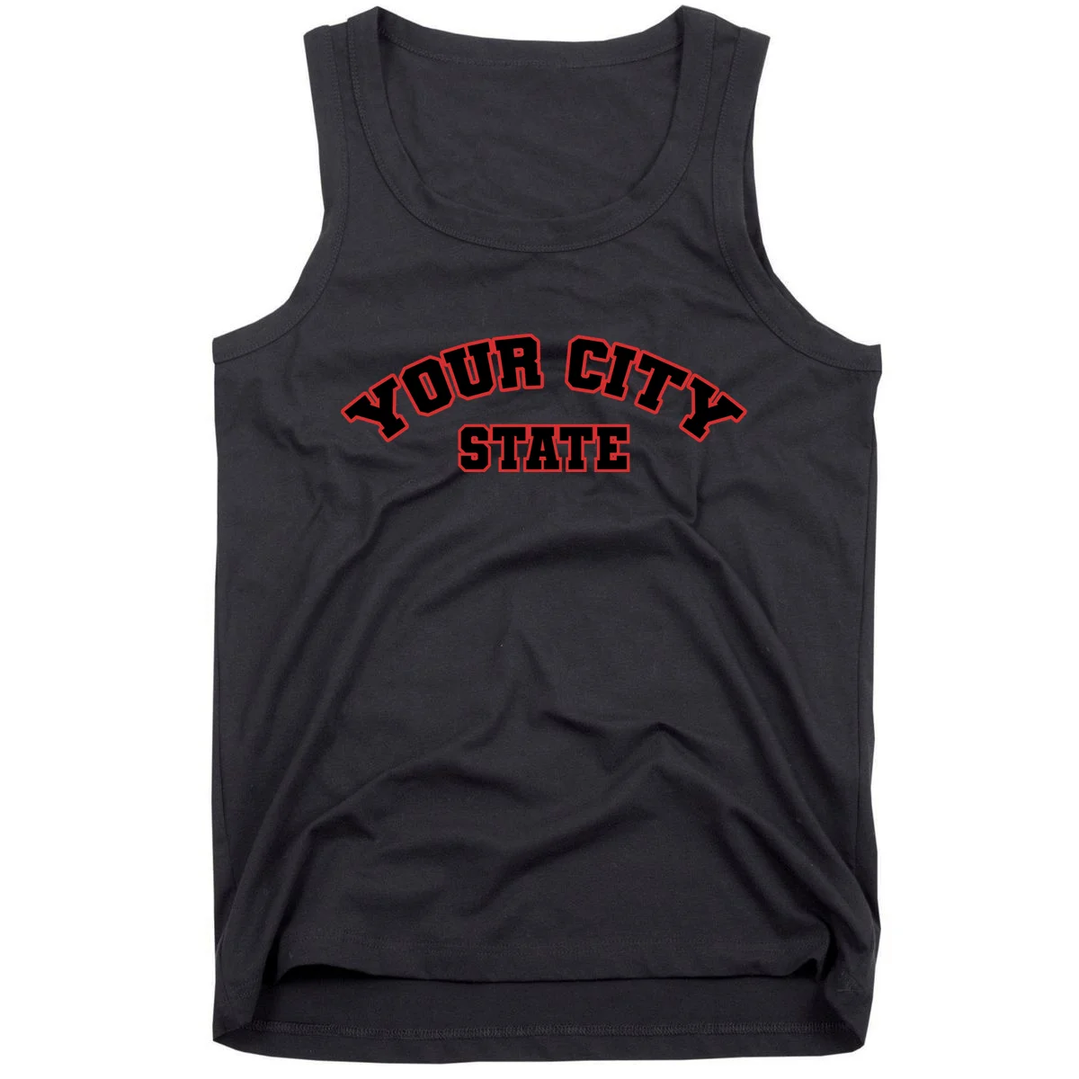 Custom Personalized College City and State Block Letter Tank Top - Front