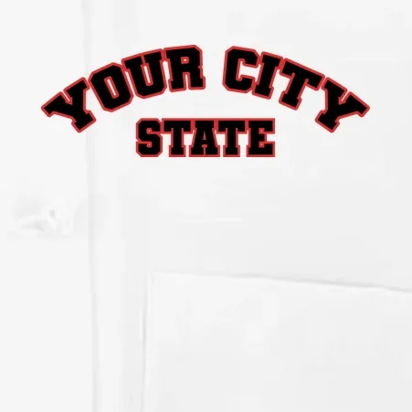Custom Personalized College City and State Block Letter Men's Chef Coat - Front - Close-up