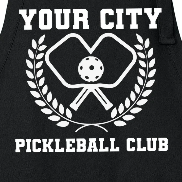 Custom Pickleball Club Team Personalized City Name Apron - Front - Close-up