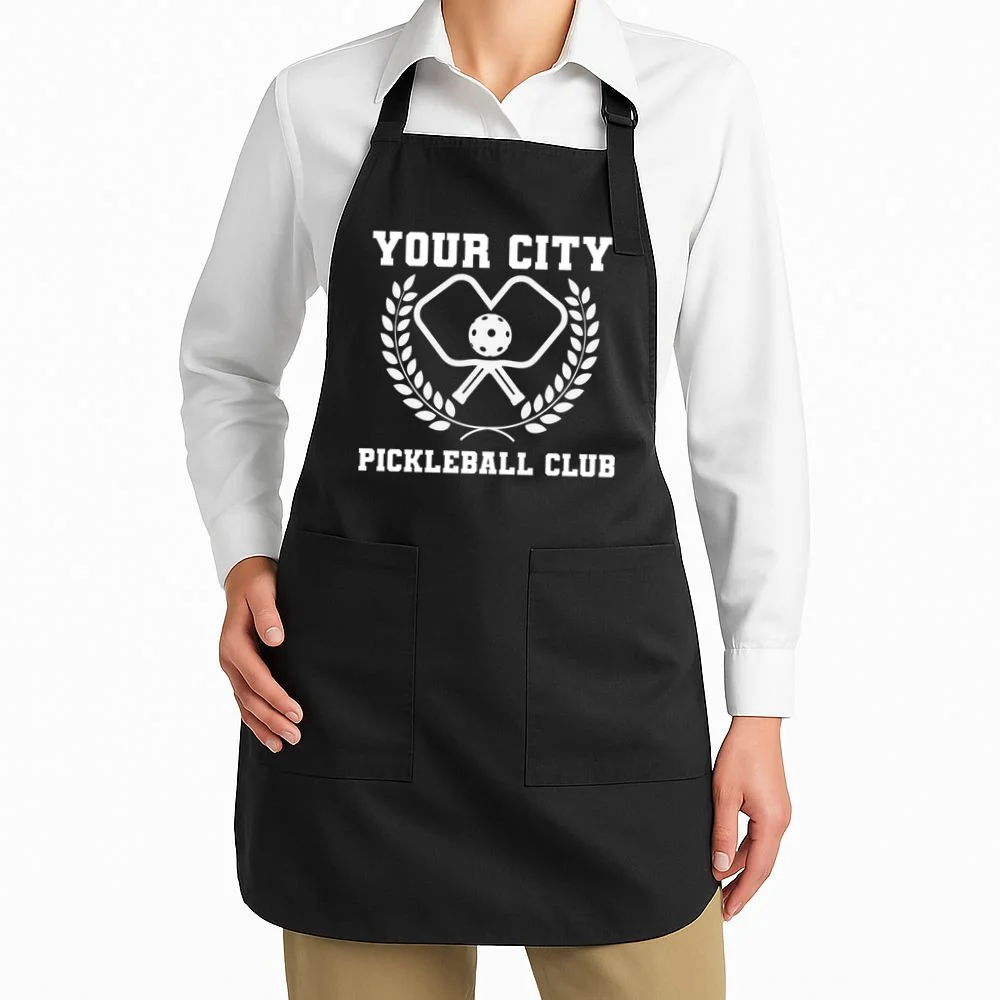 Custom Pickleball Club Team Personalized City Name Apron - Front 1