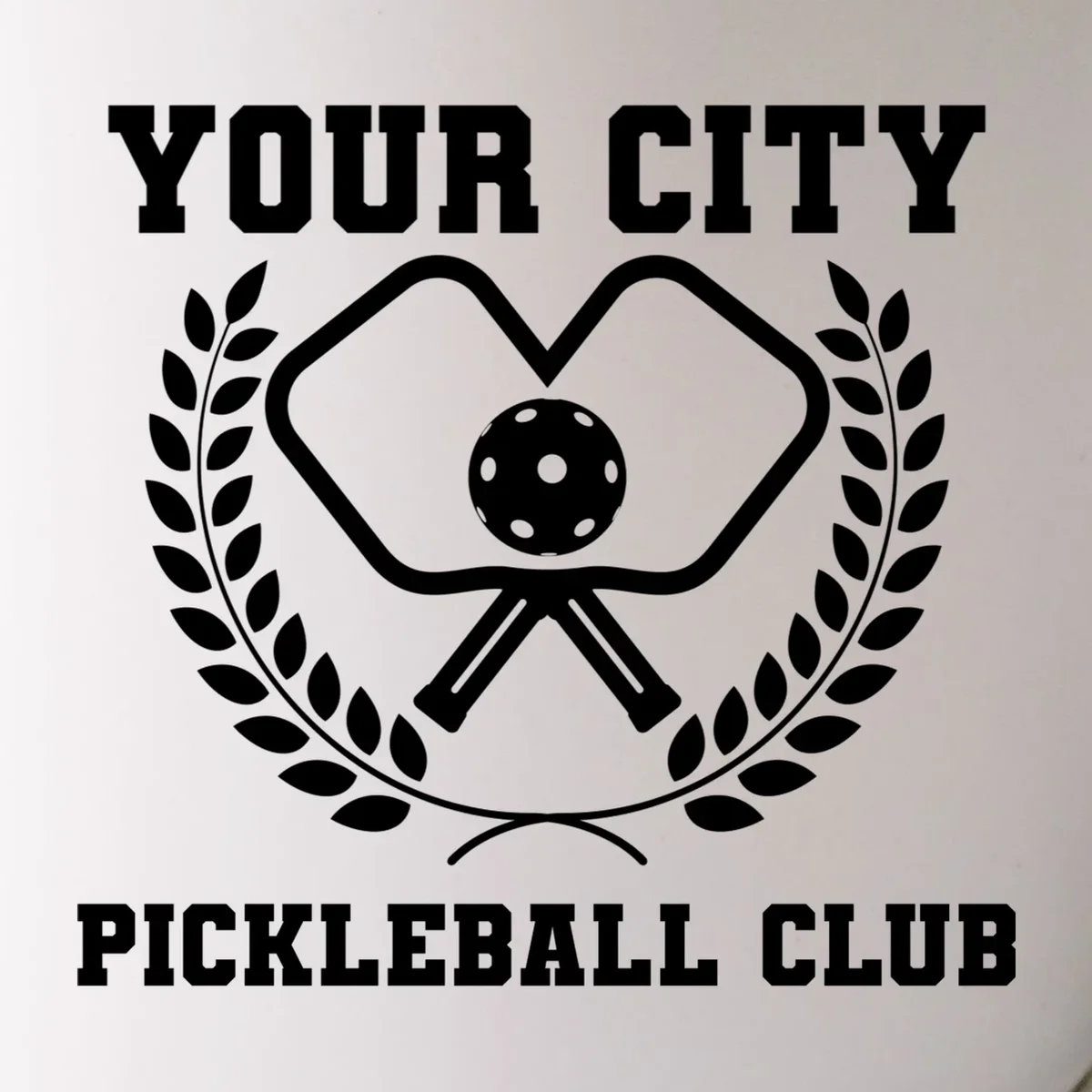 Custom Pickleball Club Team Personalized City Name Mug - Front - Close-up