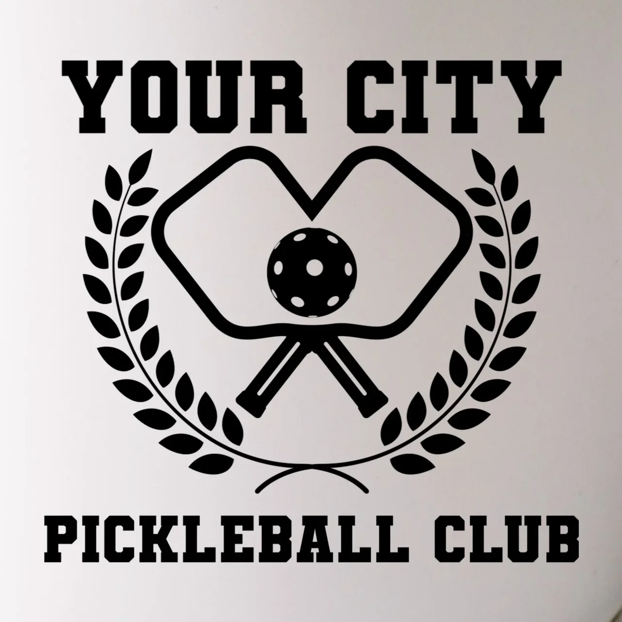 Custom Pickleball Club Team Personalized City Name Mug - Front - Close-up