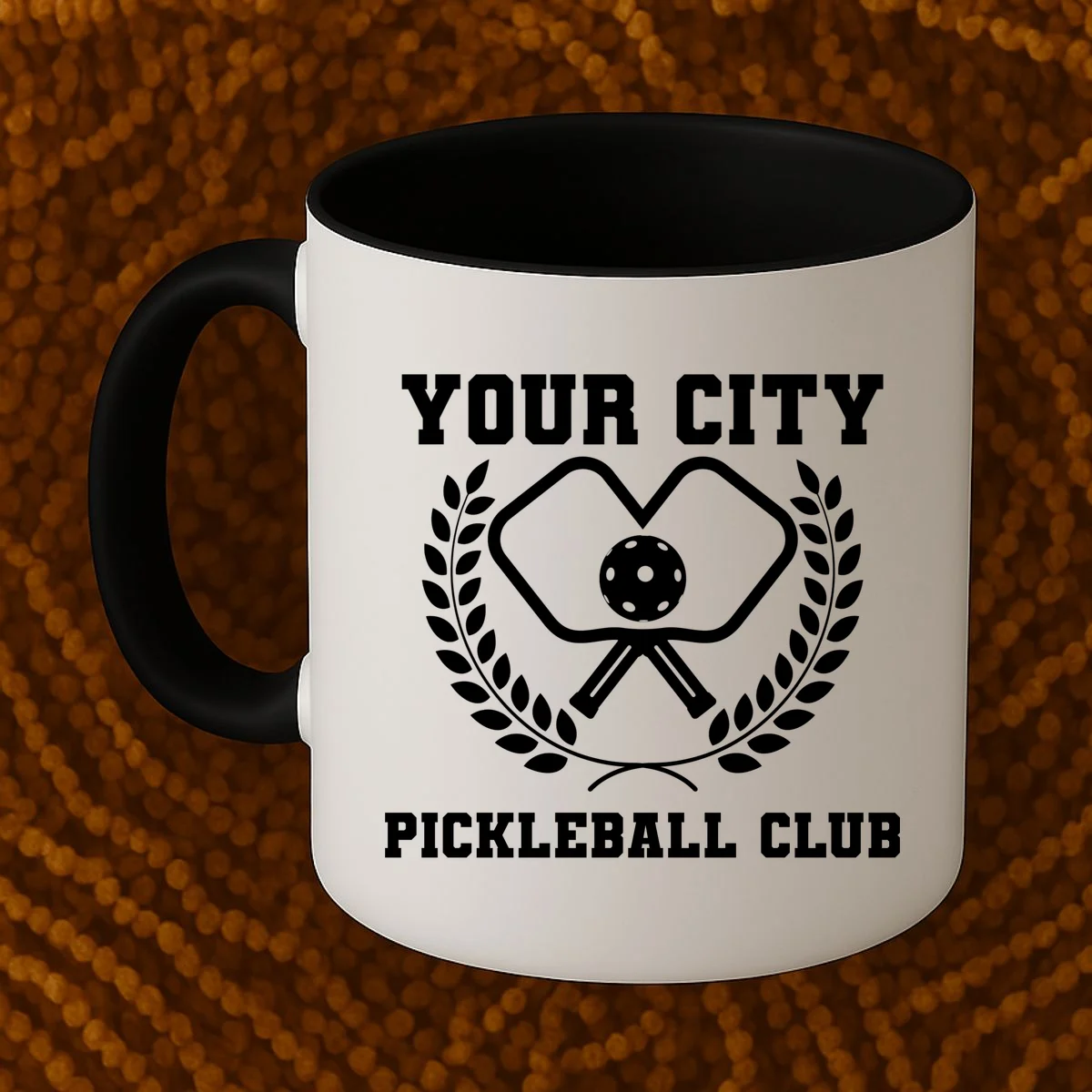 Custom Pickleball Club Team Personalized City Name Coffee Mug - Front 1