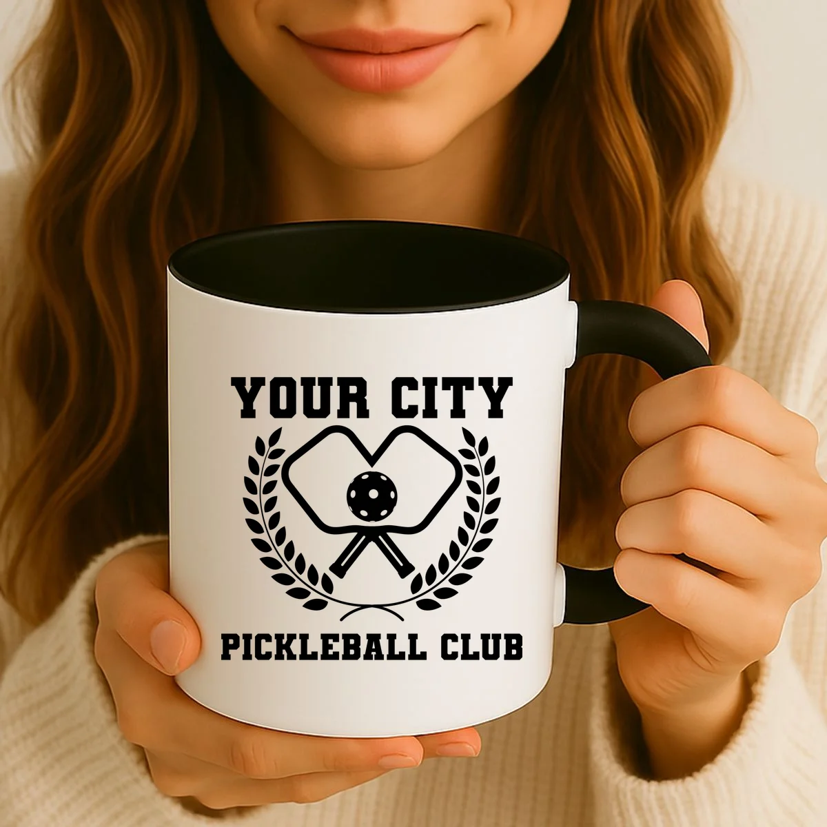 Custom Pickleball Club Team Personalized City Name Coffee Mug - Front 2