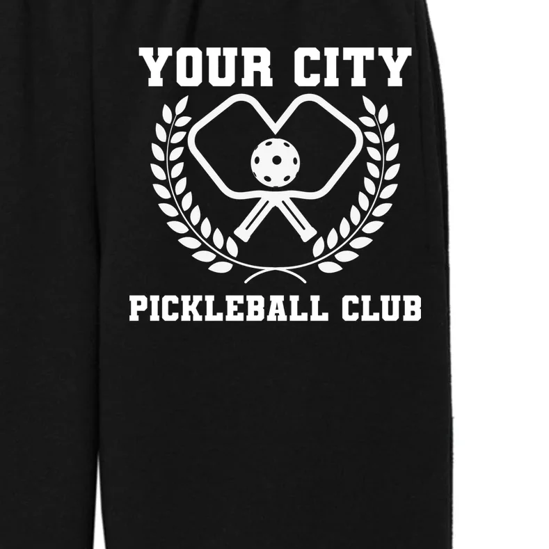 Custom Pickleball Club Team Personalized City Name Kids Fleece Sweatpants - Front - Close-up
