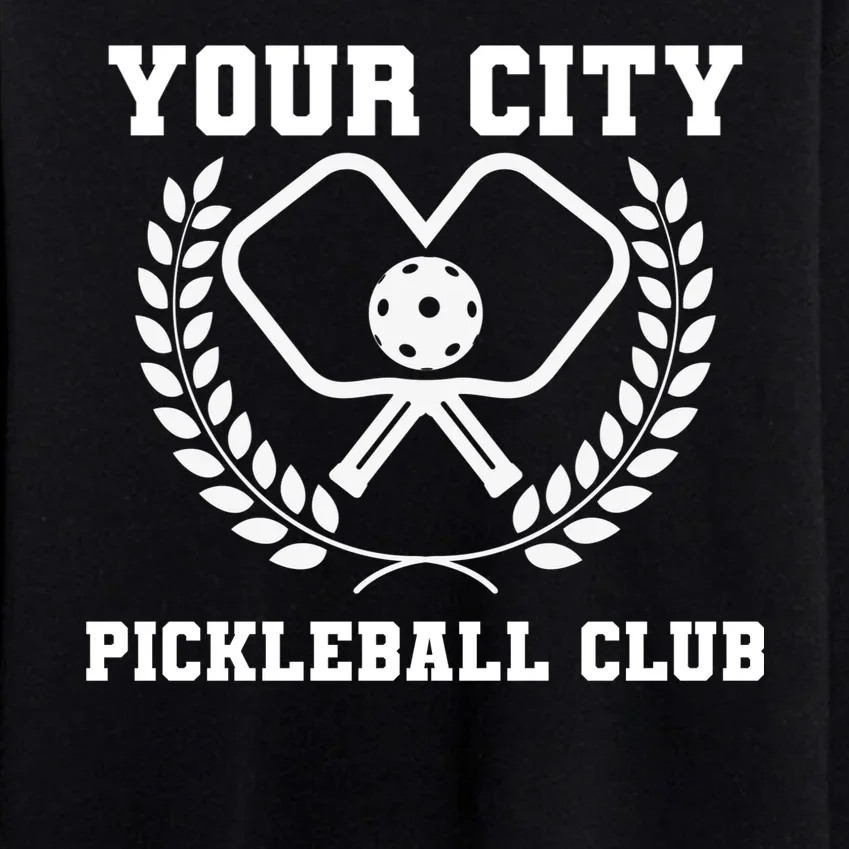 Custom Pickleball Club Team Personalized City Name Men's Sweatsuit - Front - Close-up
