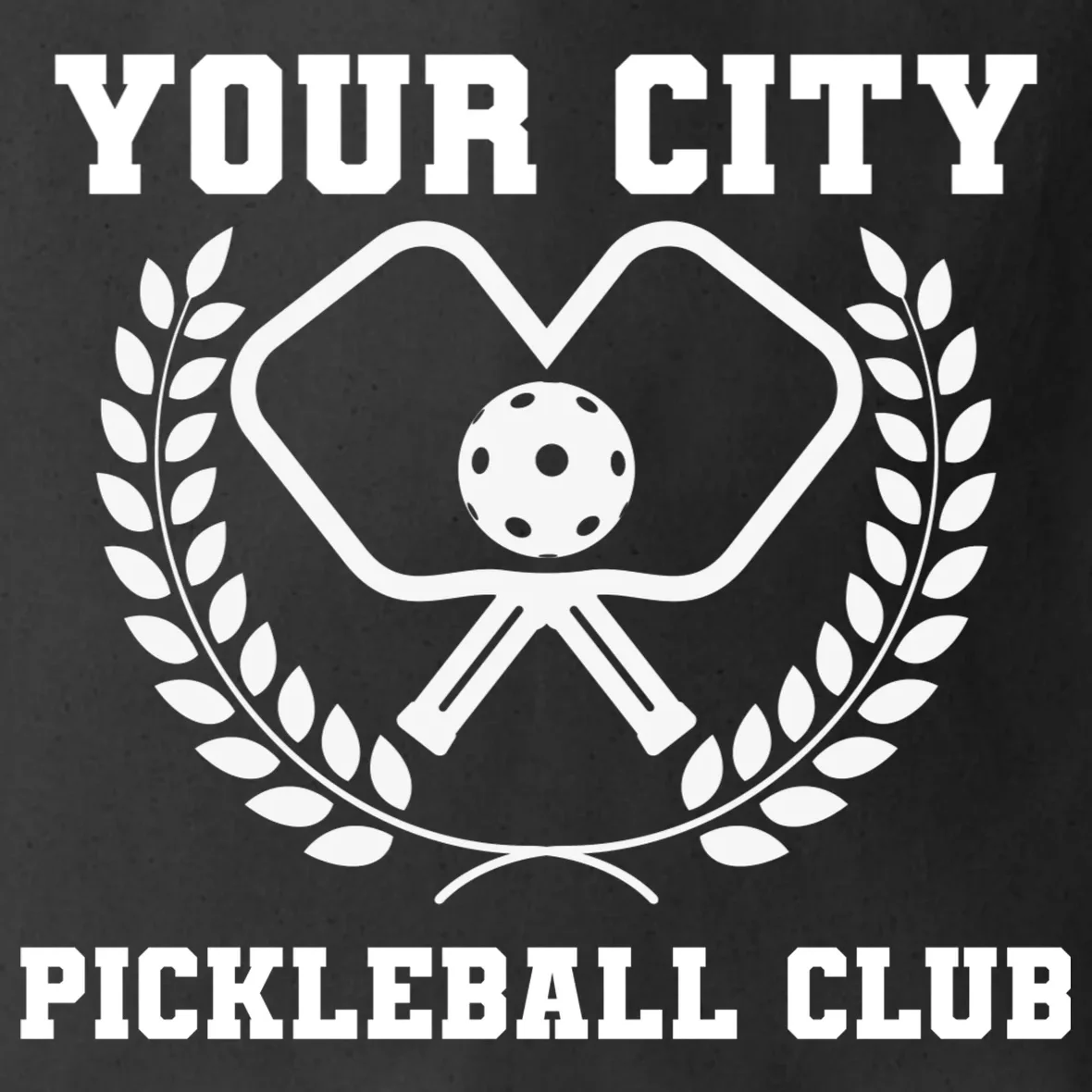 Custom Pickleball Club Team Personalized City Name Tote Bag - Front - Close-up