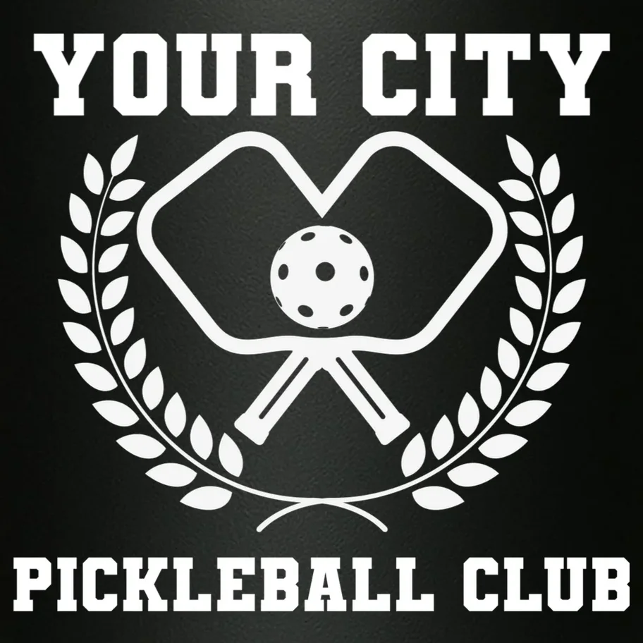 Custom Pickleball Club Team Personalized City Name 20oz Tumbler - Front - Close-up