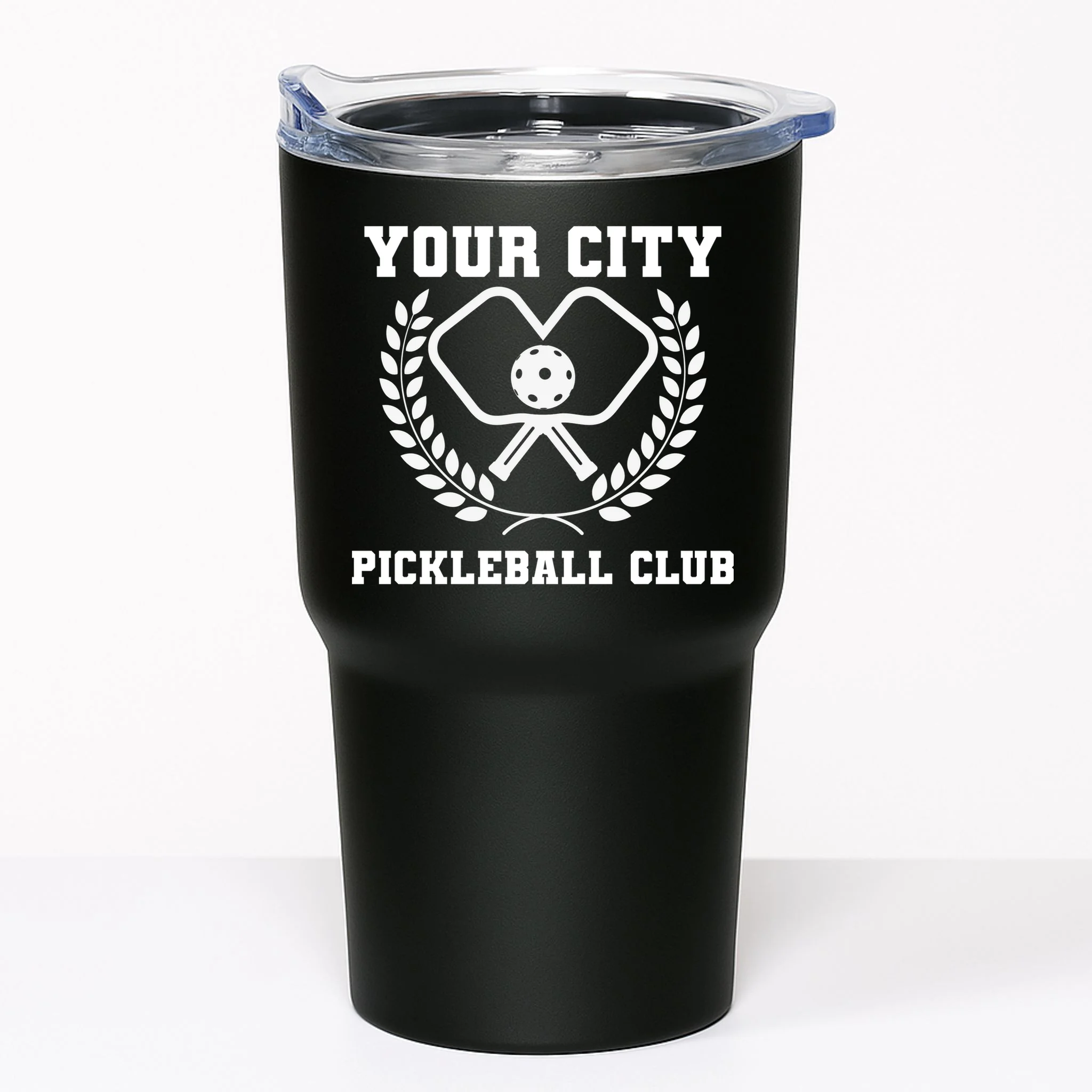 Custom Pickleball Club Team Personalized City Name 20oz Tumbler - Front