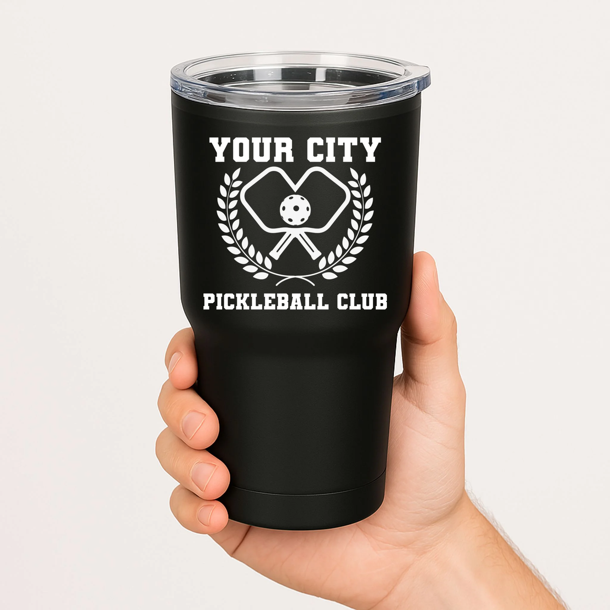 Custom Pickleball Club Team Personalized City Name 20oz Tumbler - Front 1