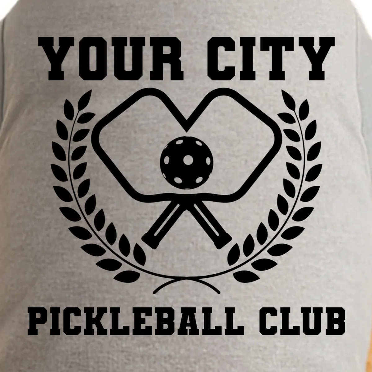 Custom Pickleball Club Team Personalized City Name Doggie Tank - Front - Close-up