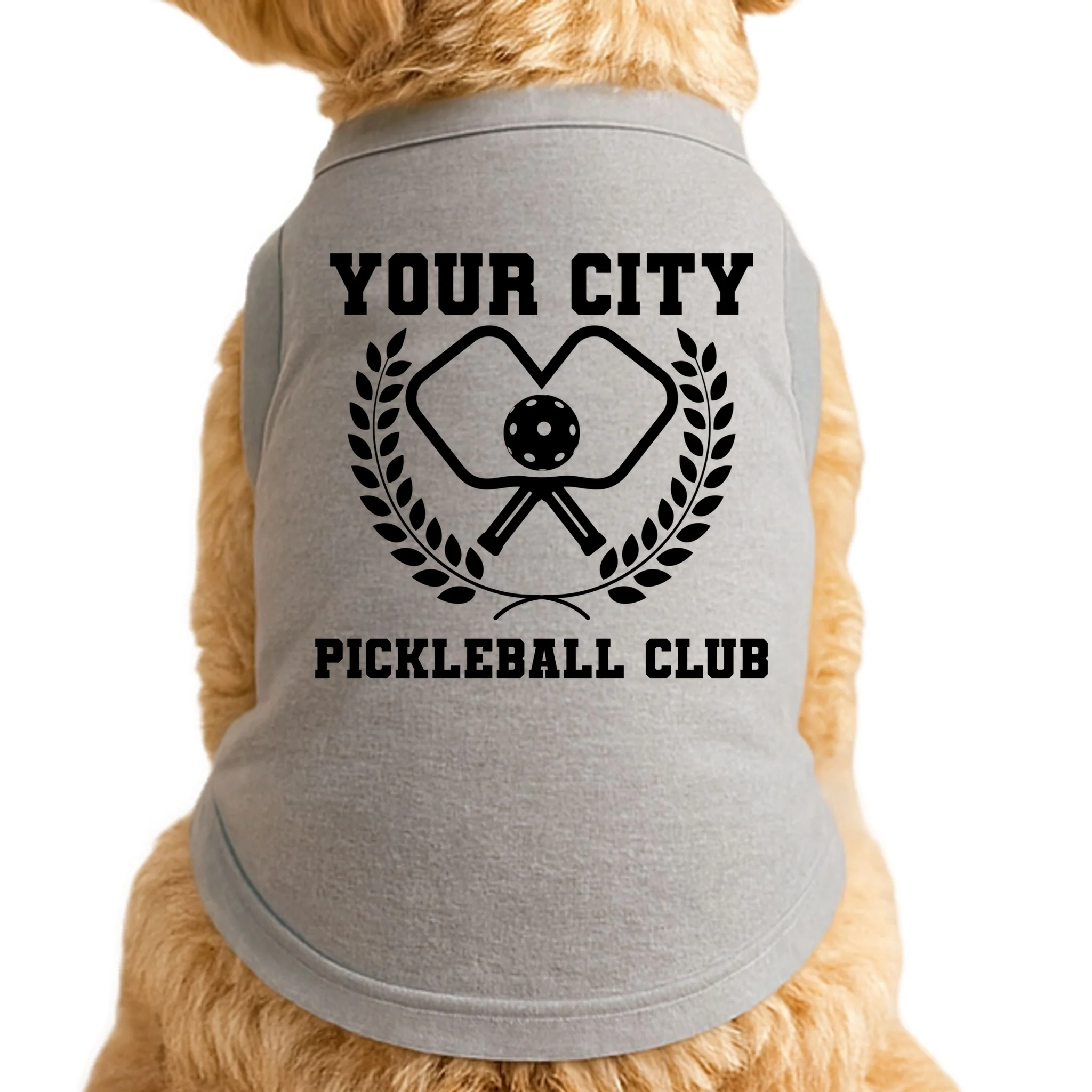 Custom Pickleball Club Team Personalized City Name Doggie Tank - Front