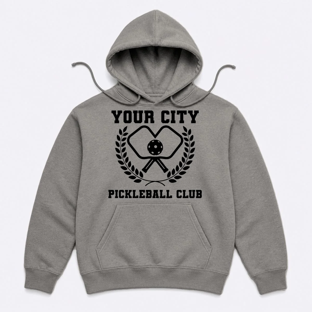 Custom Pickleball Club Team Personalized City Name Hoodie - Front