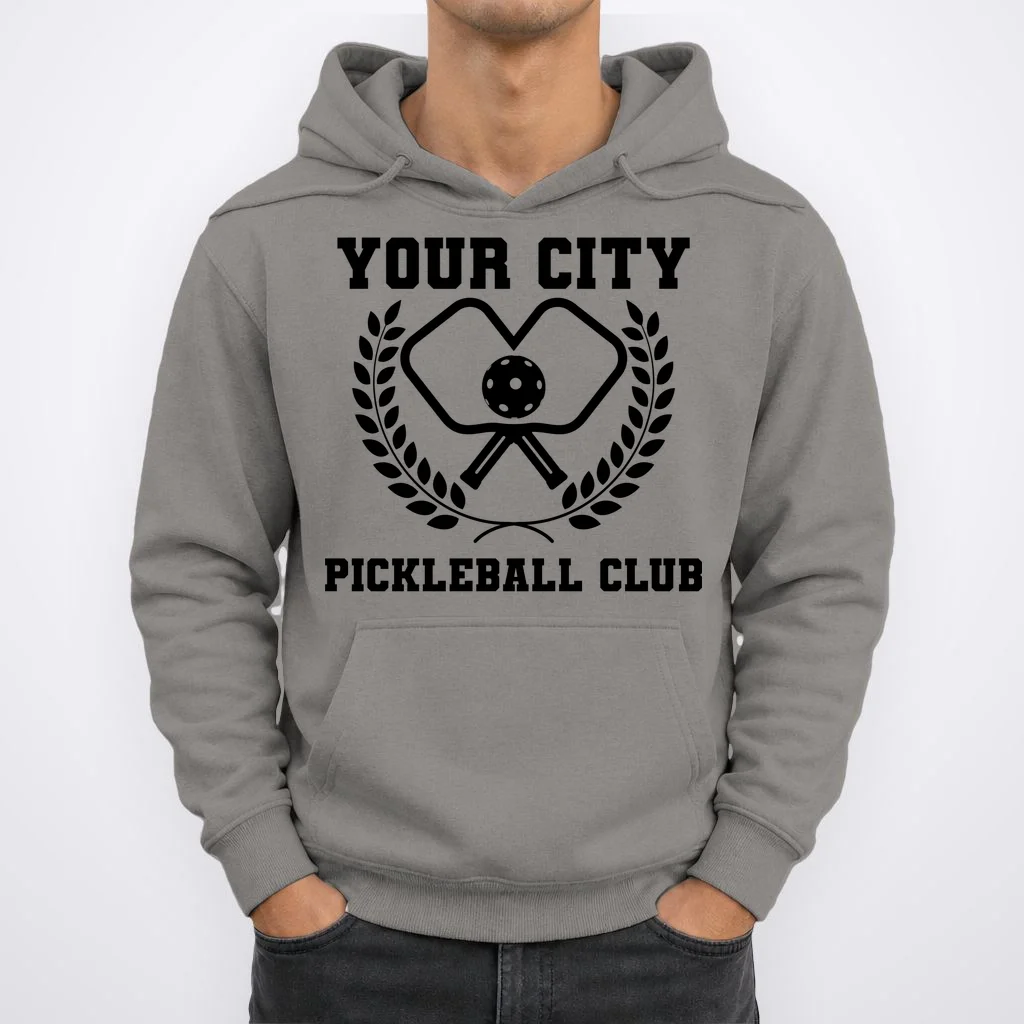 Custom Pickleball Club Team Personalized City Name Hoodie - Front 1