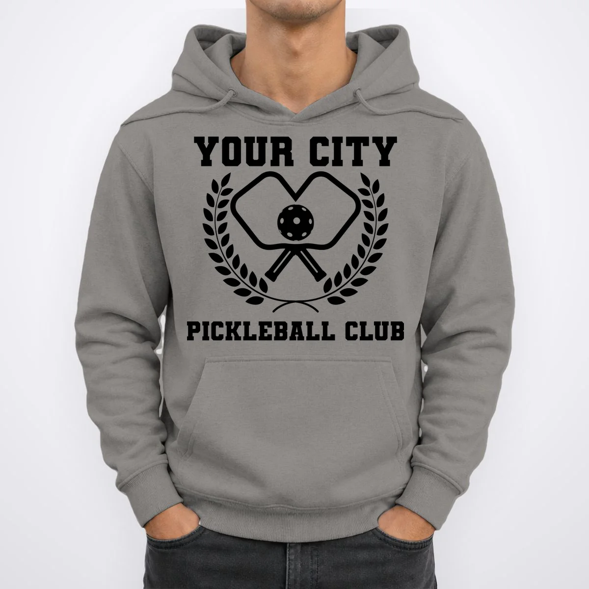 Custom Pickleball Club Team Personalized City Name Hoodie - Front 1