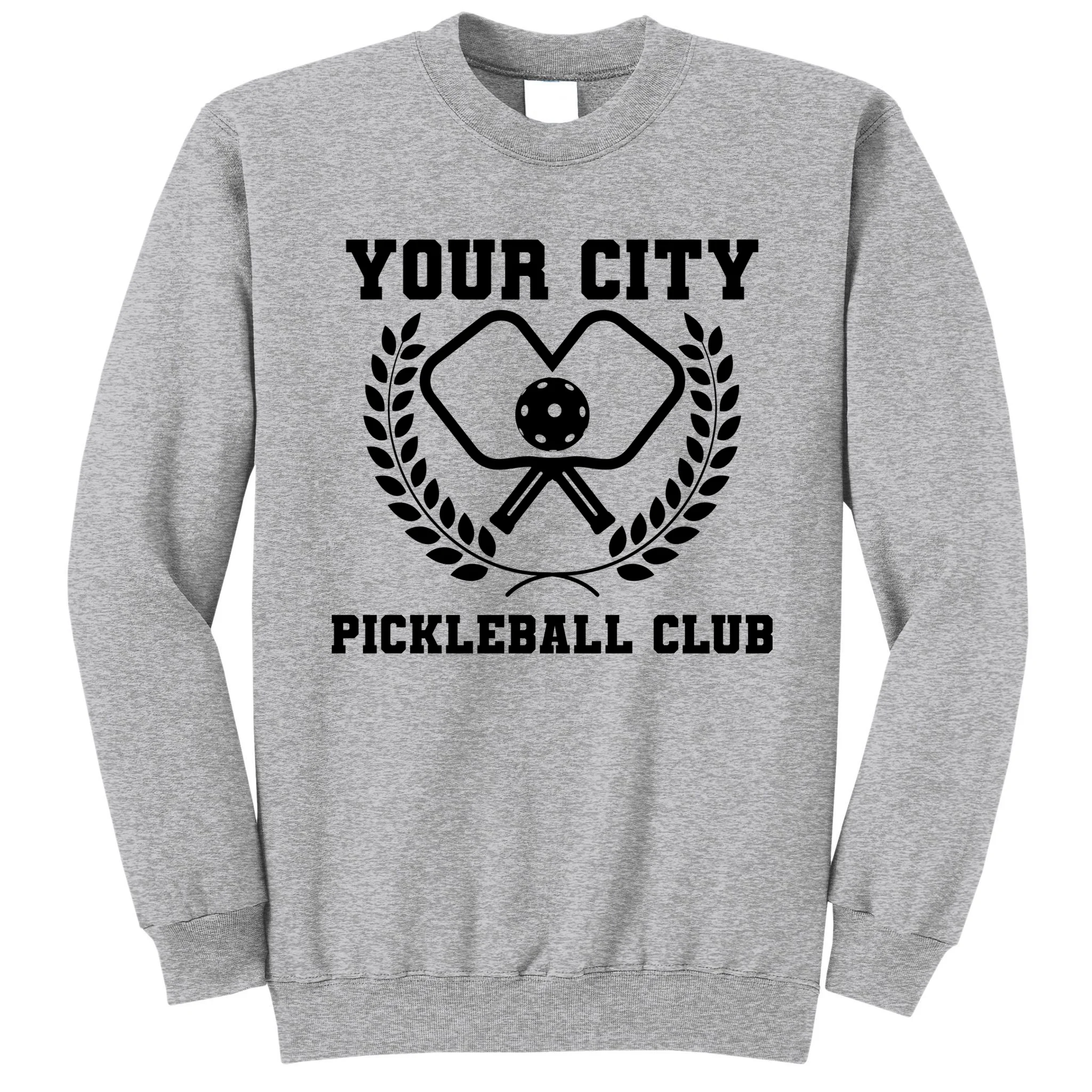 Custom Pickleball Club Team Personalized City Name Men's Sweatshirt - Front