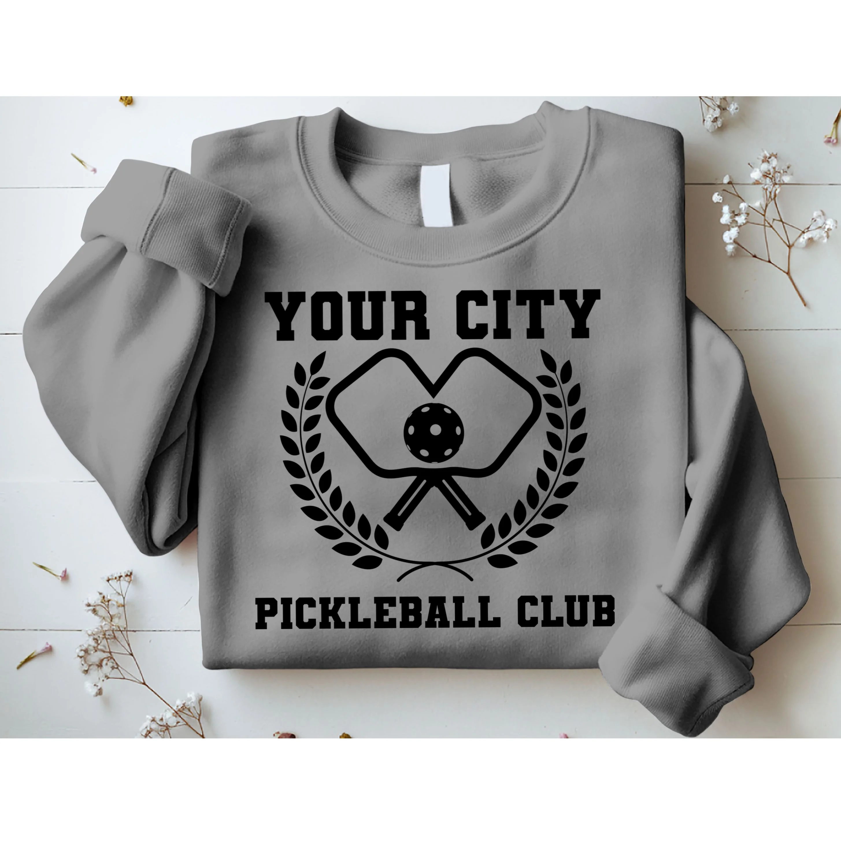 Custom Pickleball Club Team Personalized City Name Sweatshirt - Front 1