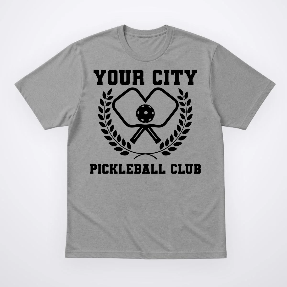 Custom Pickleball Club Team Personalized City Name Men's T-Shirt - Front