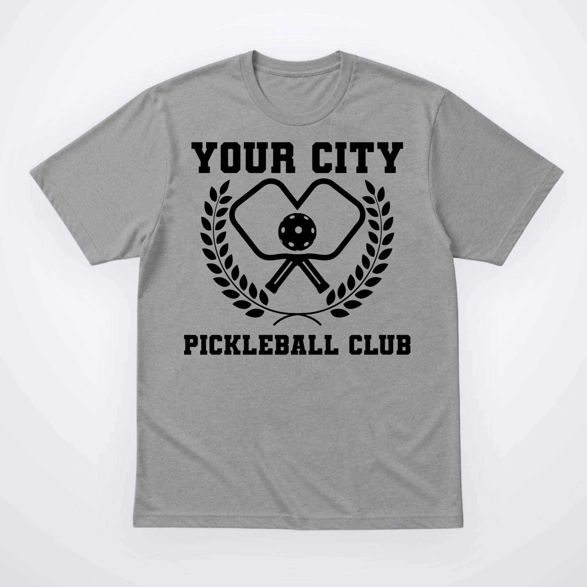 Custom Pickleball Club Team Personalized City Name Men's T-Shirt - Front