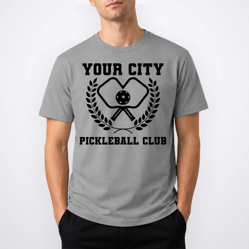 Custom Pickleball Club Team Personalized City Name T-Shirt - Front 1