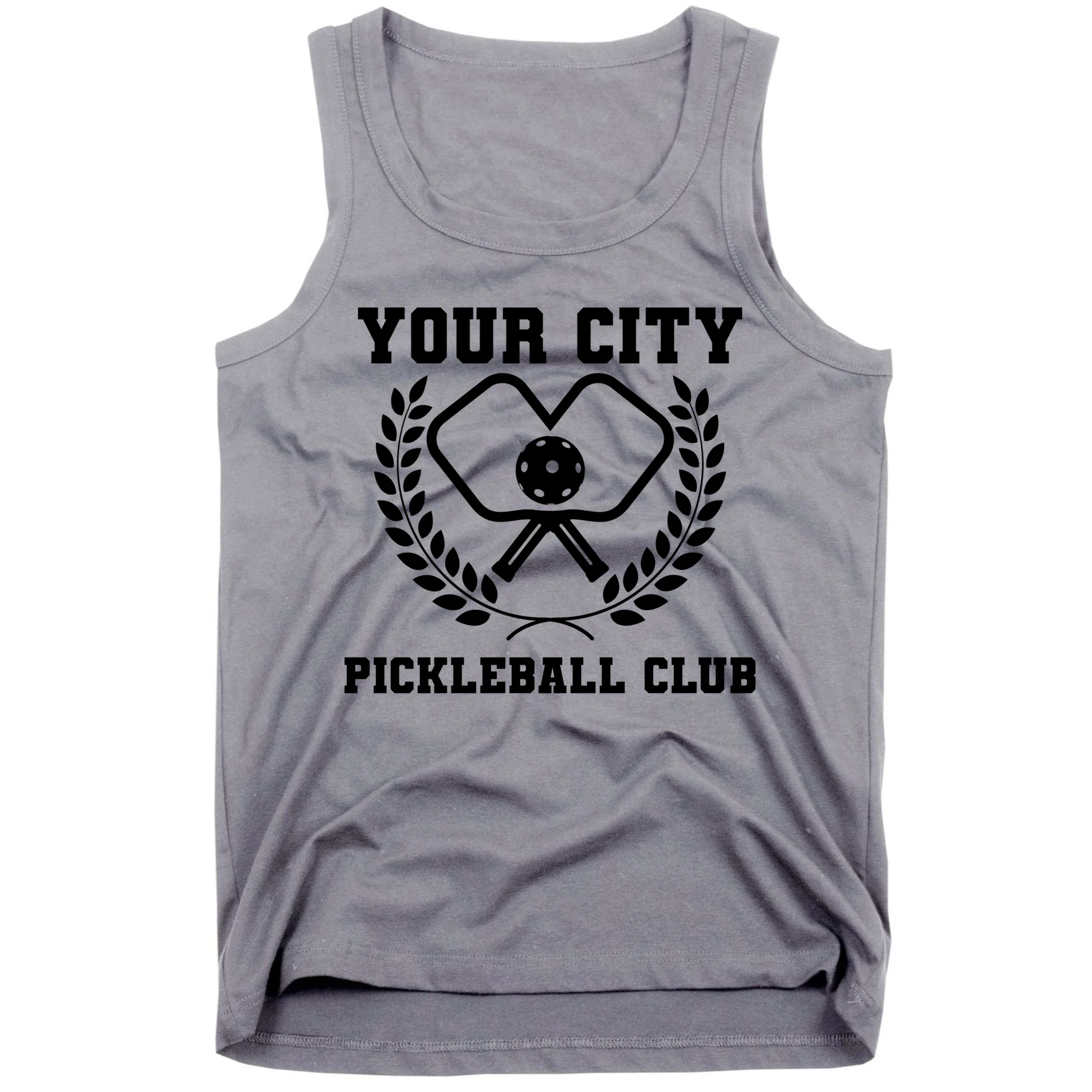 Custom Pickleball Club Team Personalized City Name Men's Tank Top - Front